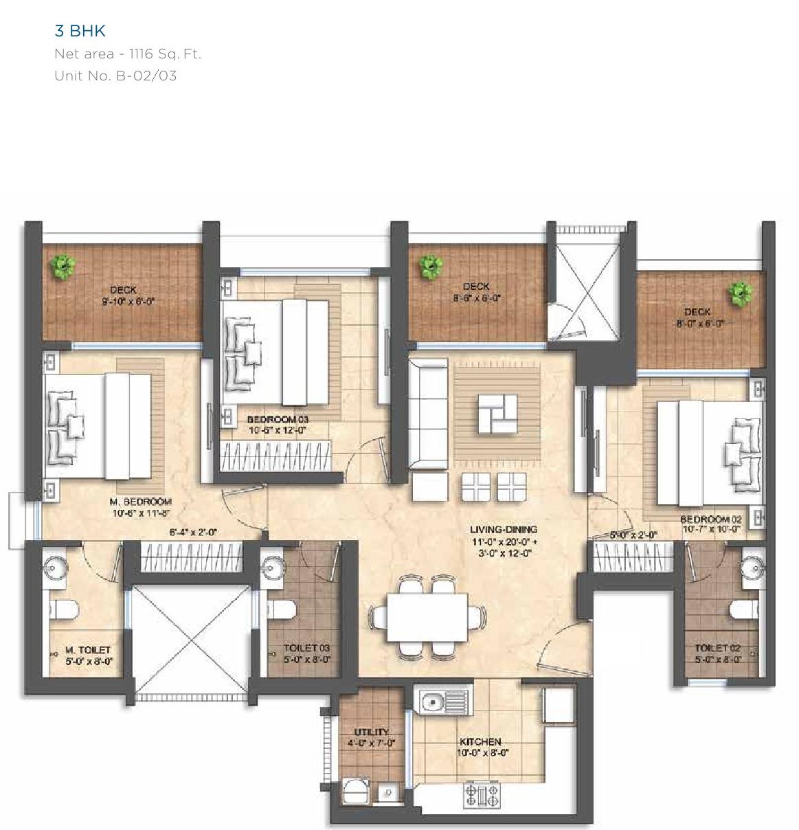 3.5 BHK Floor Plan